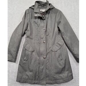 Kristen Blake Womens Gray Hooded Quilted Lined Anorak Jacket Coat Size S 738074